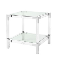 Приставной столик Royalton, Прозрачный/Стальной/Стальной (Eichholtz, 111358)