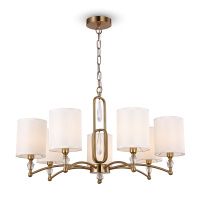Подвесной светильник Crystal Riverside, 7xE14 Латунь, Белый (Freya, FR1007PL-07BS)