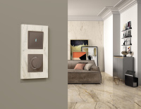 Лицевая панель ALFA (Темная бронза матовый) для терморегулятора теплого пола QUANT (Ambrella Volt, AP6357)